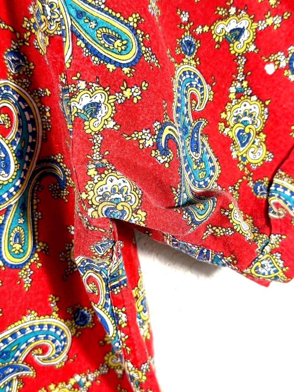 Vintage Lord & Taylor The Man’s Shop Red Paisley Shirt Mens XL 100% Cotton USA - Picture 8 of 9